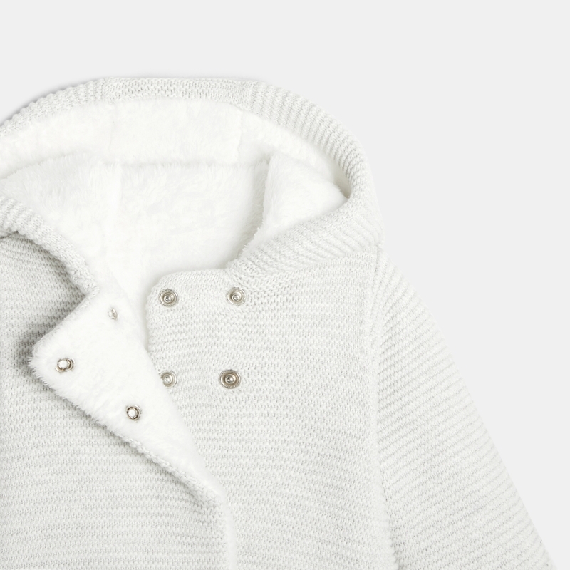 Manteau-pull fourré blanc naissance
