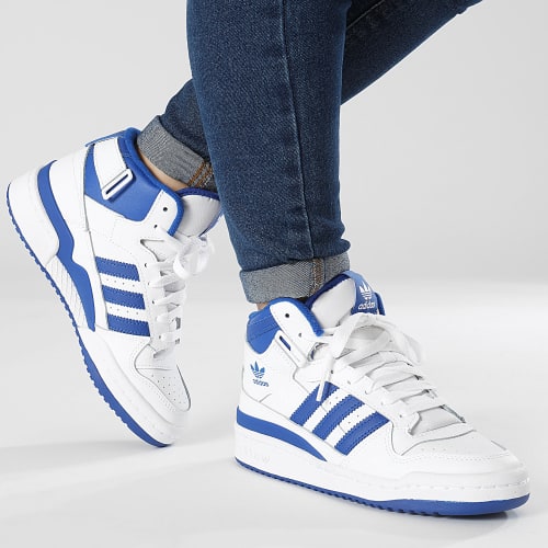 Baskets Montantes Femme Forum Mid FZ2085 Footwear White Royal Blue
