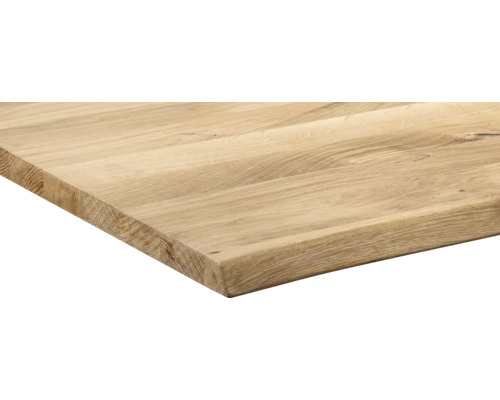 Tafelblad van vintage geolied eikenhout met levendige rand, doorlopende duigen, 1600x800x26 mm