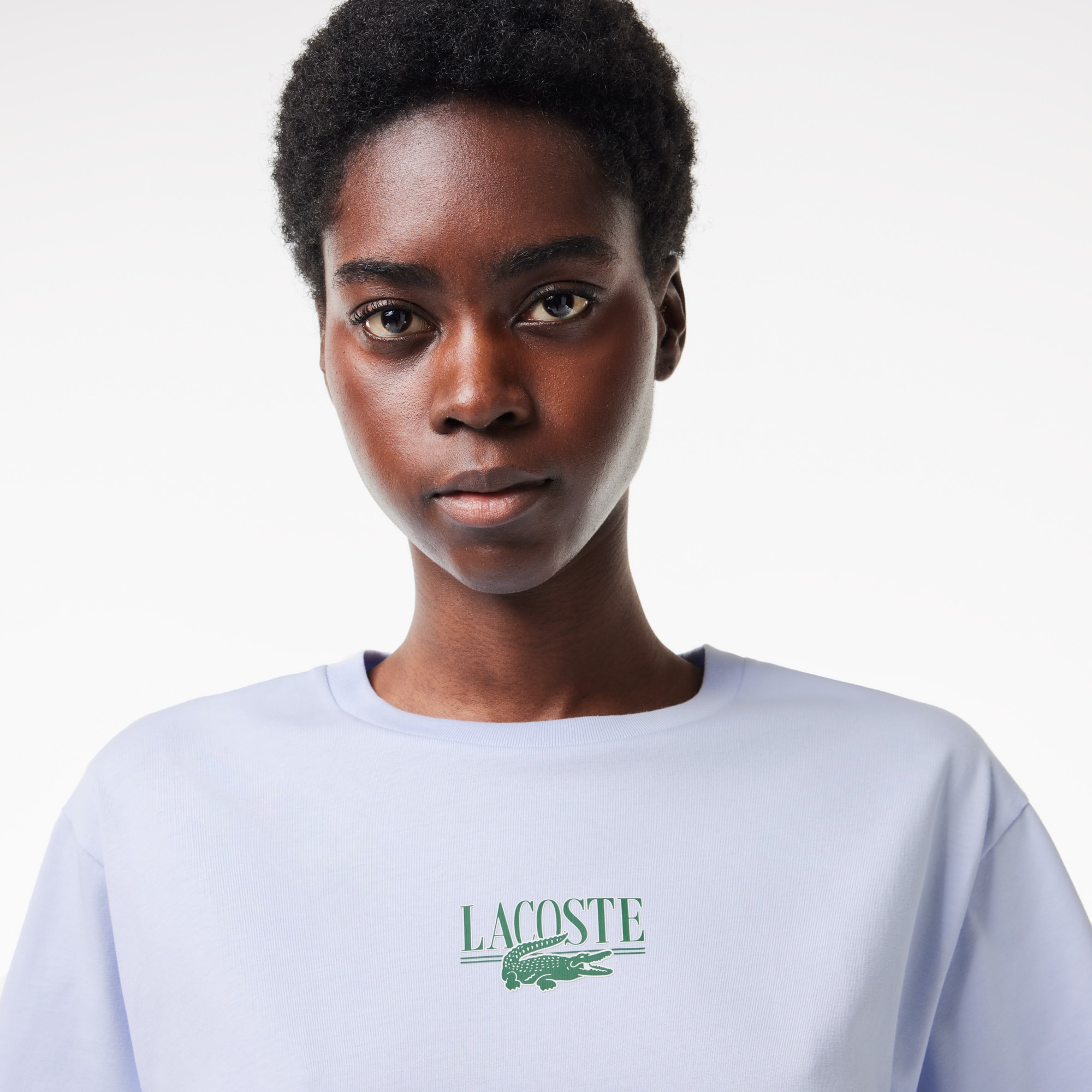 T-shirt en jersey de coton imprimé Lacoste T-Shirts - Bleu - Lacoste - Femme