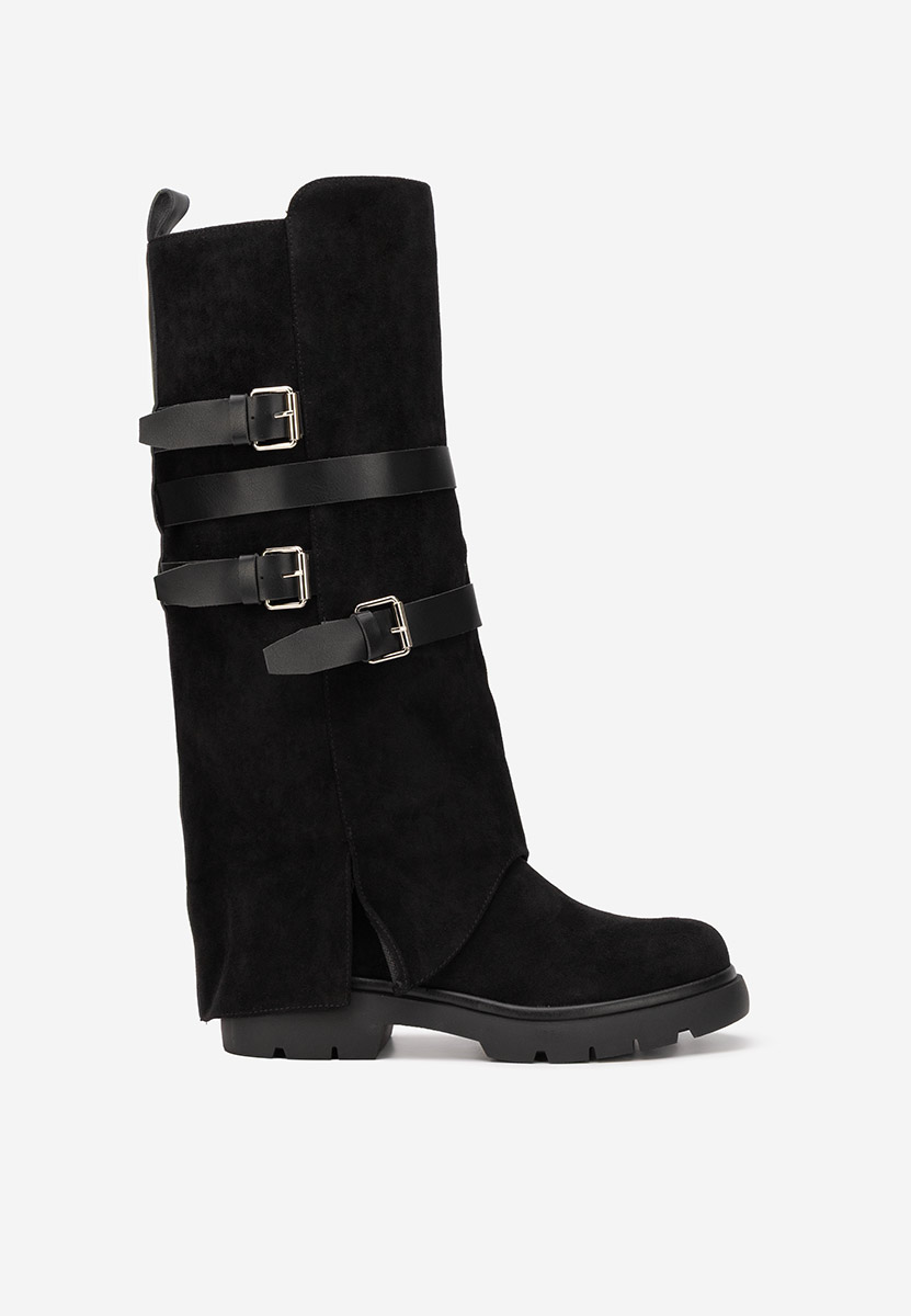 Bottes plates femme noires Rovira