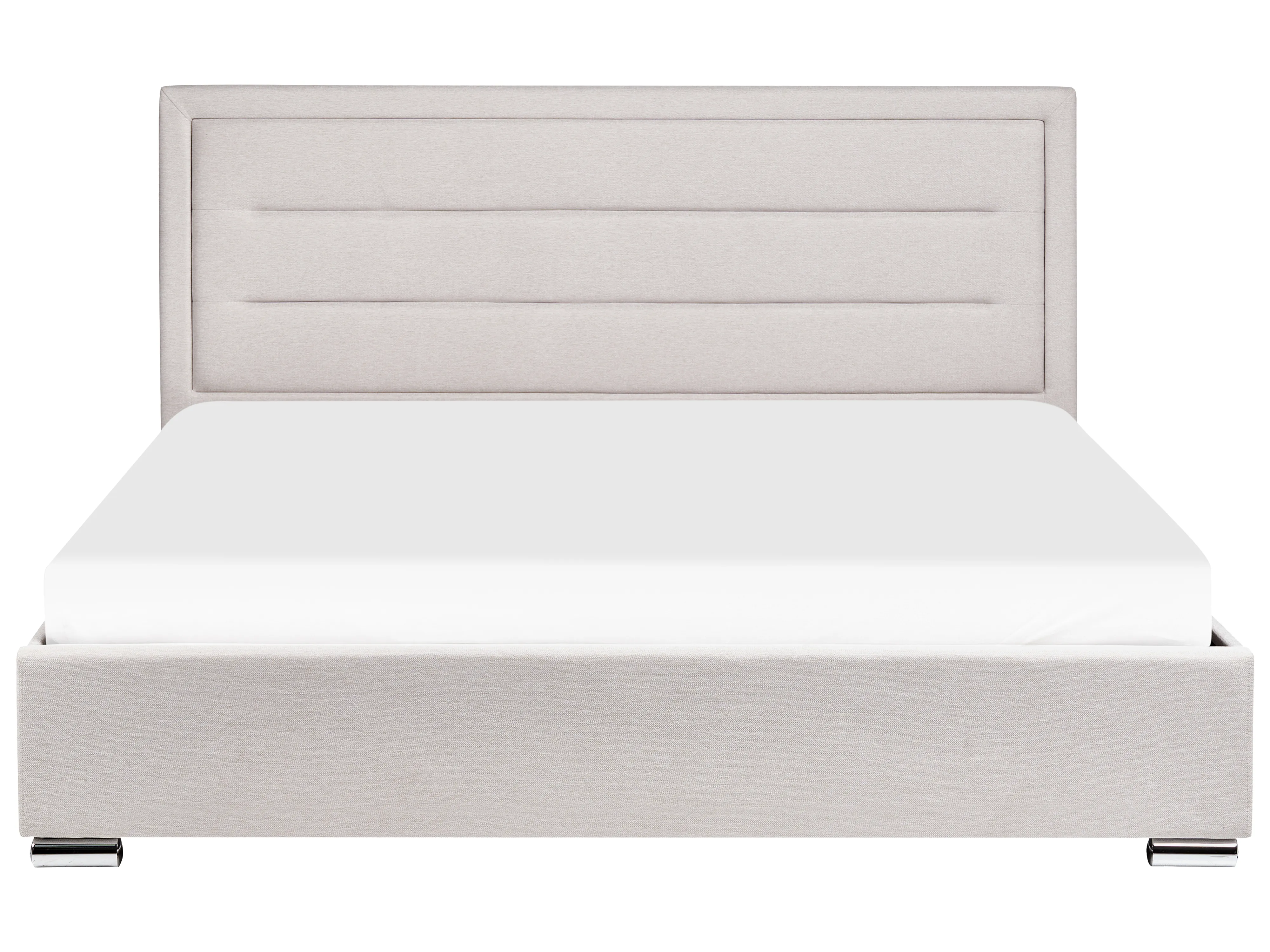 Bed met opbergruimte Stof ROUEN 180 x 200 cm Lichtbeige