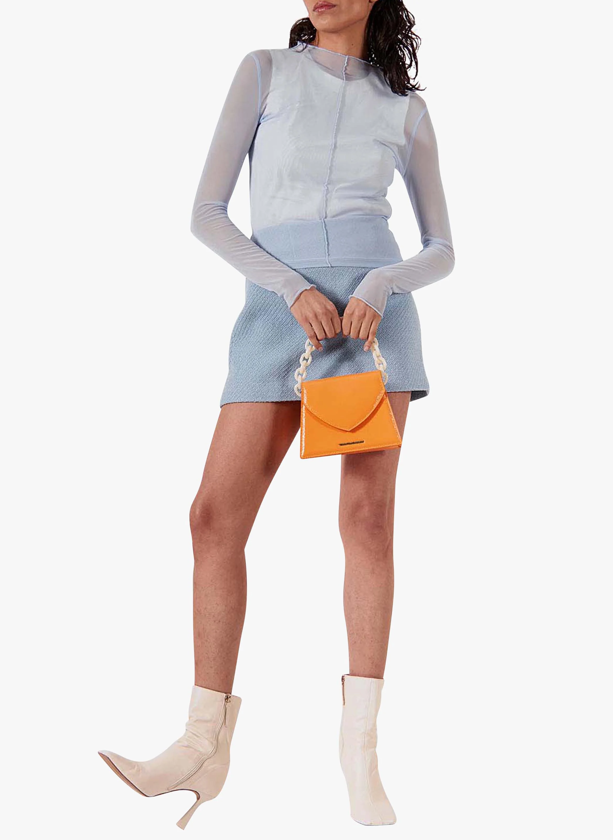 GABRIELLE - Sac bandoulière en cuir de vachette| Orange