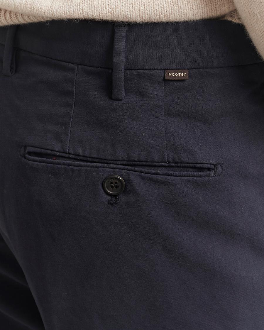 Incotex Regular Fit Cotton Stretch Chinos Navy