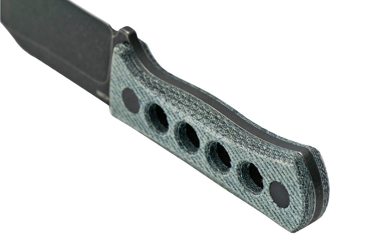 QSP Knife Canary QS141-D2 Blackwashed, Denim Micarta, nekmes