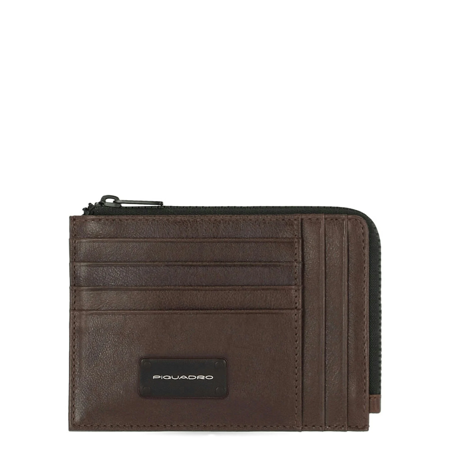 Porte-monnaie zippé avec porte-cartes de crédit | Marron