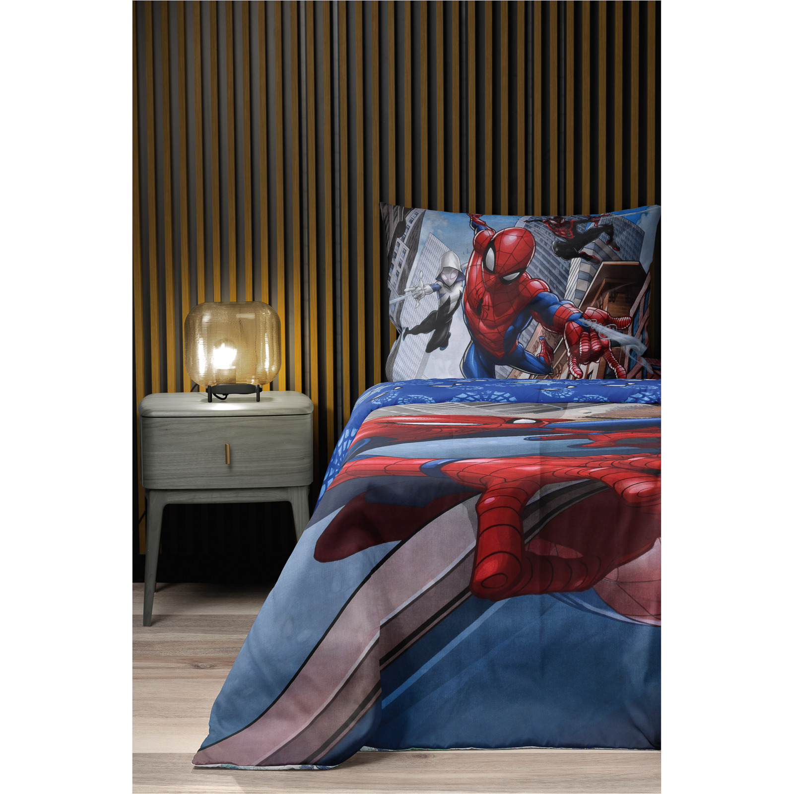 Bettwäsche Renforce Spiderman blau