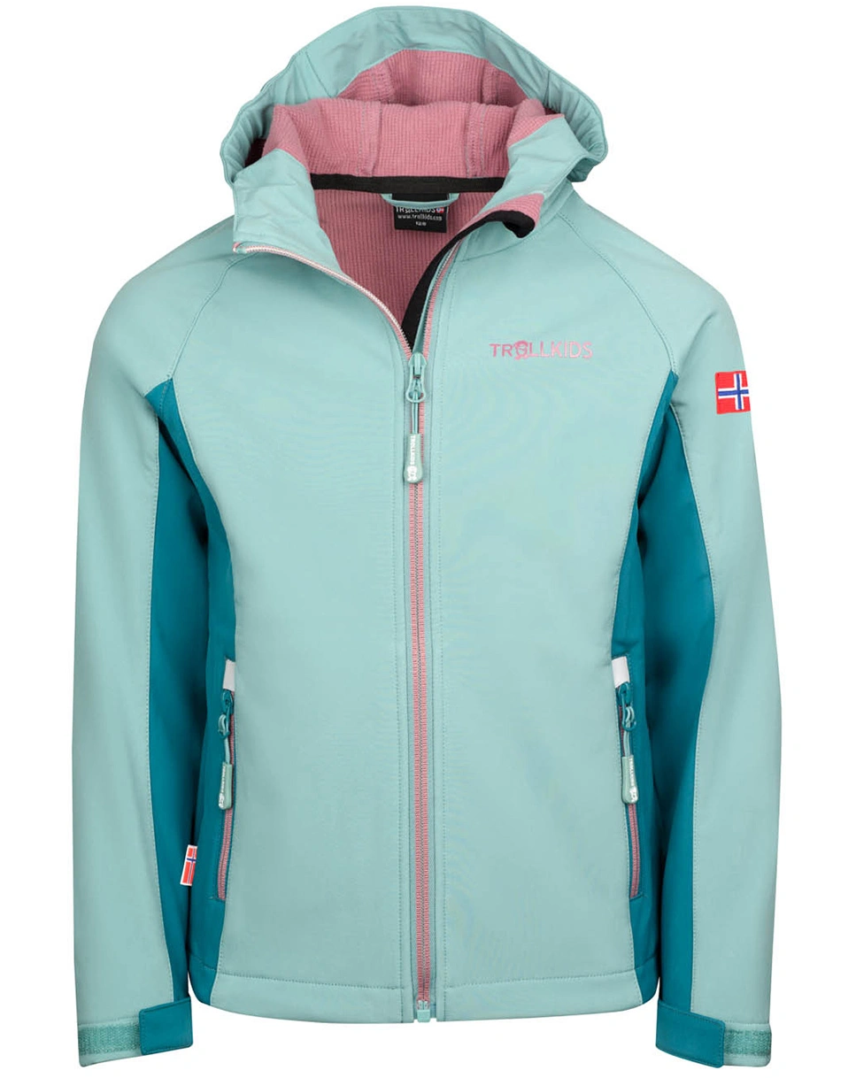 Softshelljacke KRISTIANSAND GIRLS in glacier green/teal/orchid