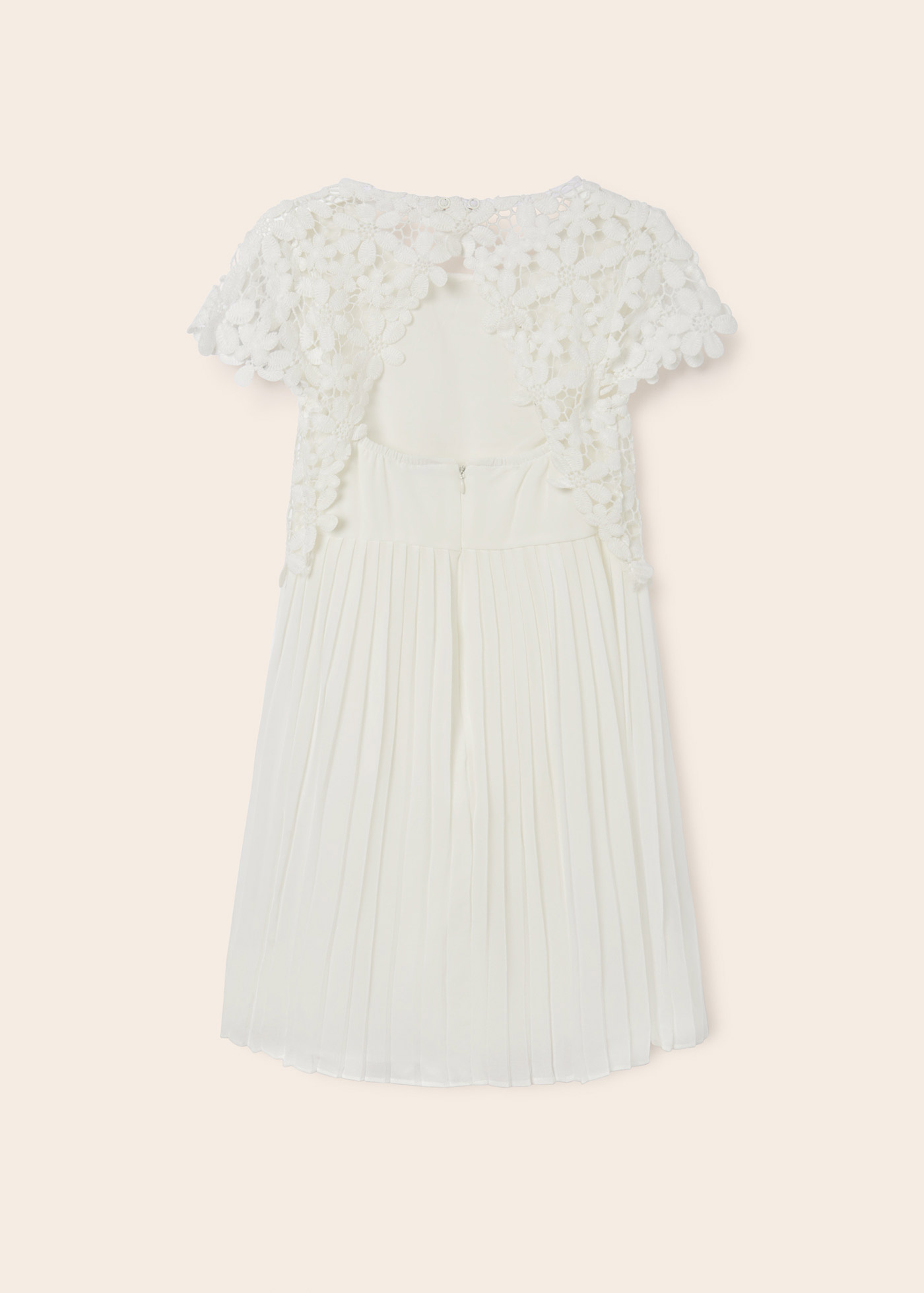 Vestido de guipure combinado para menina