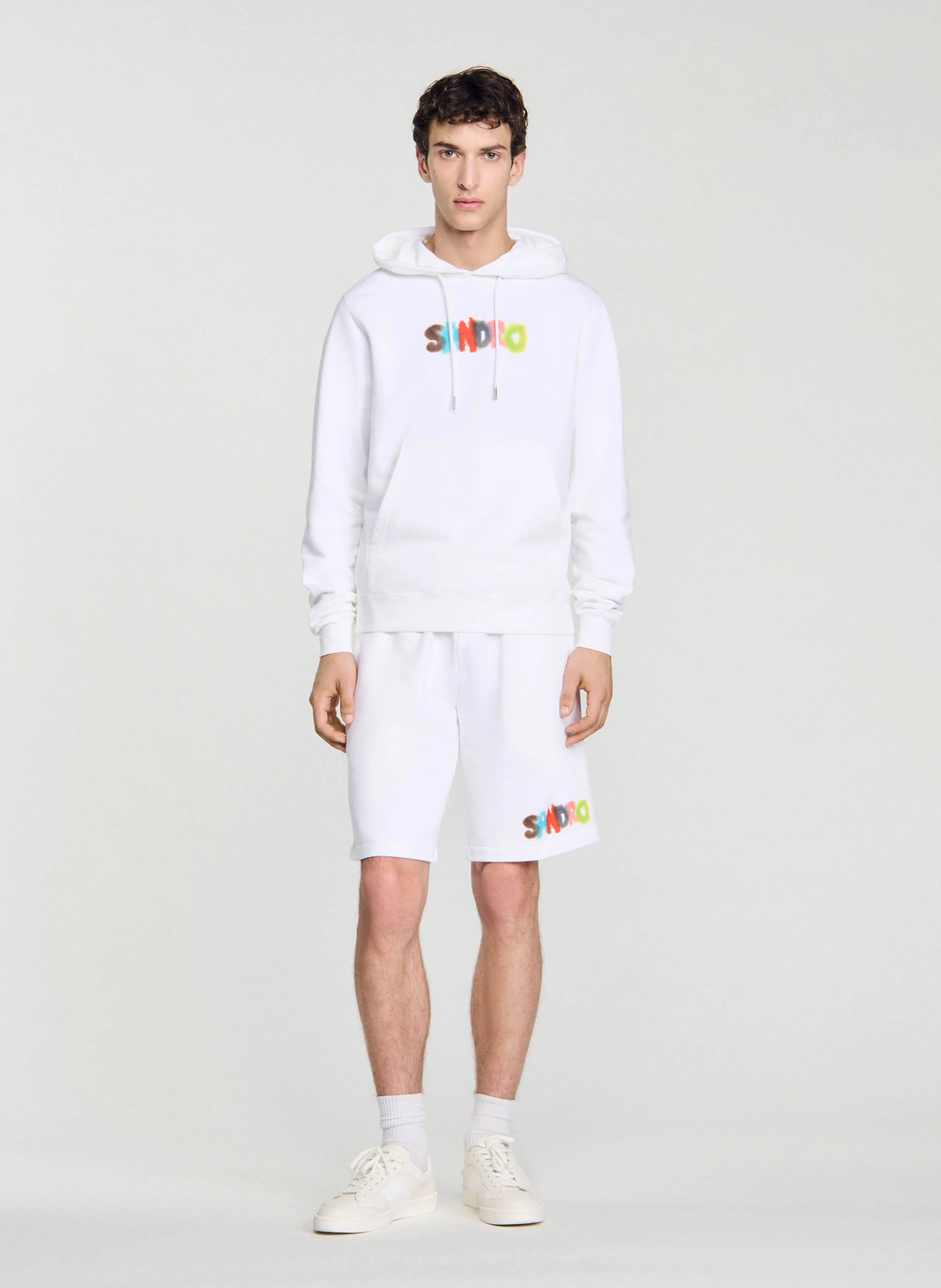 Sweat à capuche imprimé en coton | Blanc