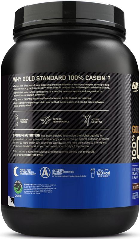 Optimum Nutrition - Casein Gold Standard - Eiwitshake - Chocolade - 908gr