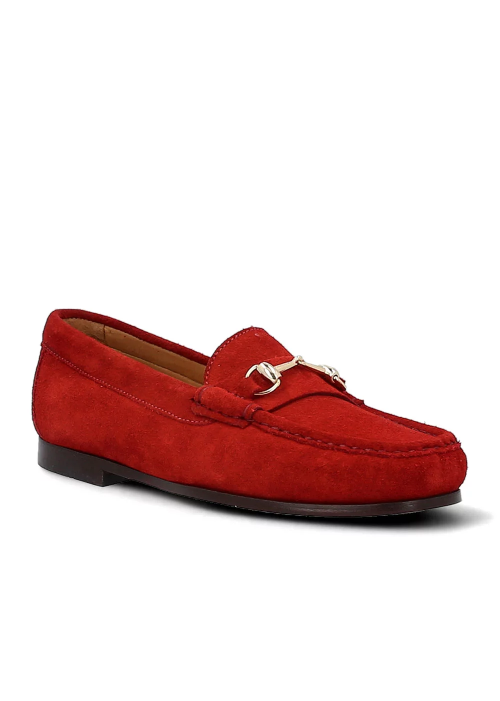 MOCASSIN MORSETI MOC II VELOURS ROUGE