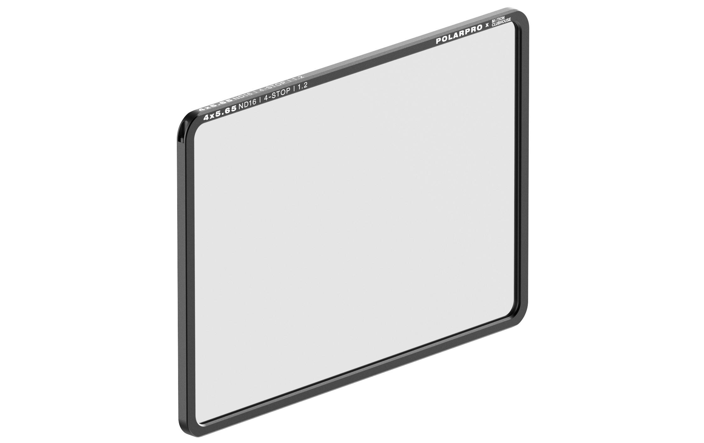 Graufilter ND16 4x5.65 Filter – Motion Clubhouse Edition<br>Vollständig ummantelte Filter mit massgefertigten CNC-Aluminium-Rahmen