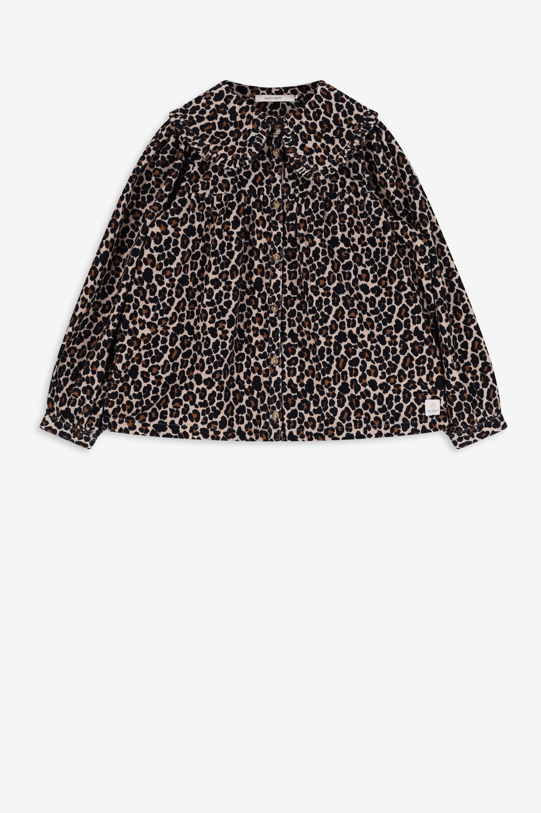 Lichtbruine blouse met leopard print