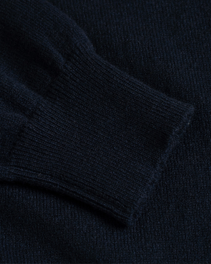 Piacenza Cashmere Cashmere Half Zip Sweater Navy