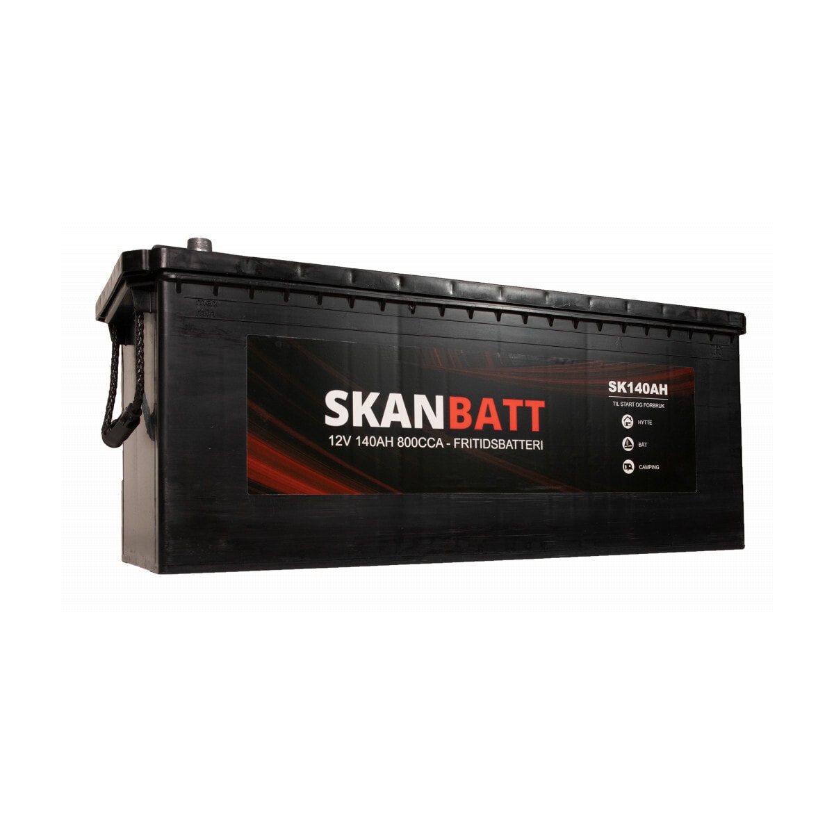 SKANBATT Fritidsbatteri 12V 140AH 800CCA (513x189x203/223mm) +venstre
