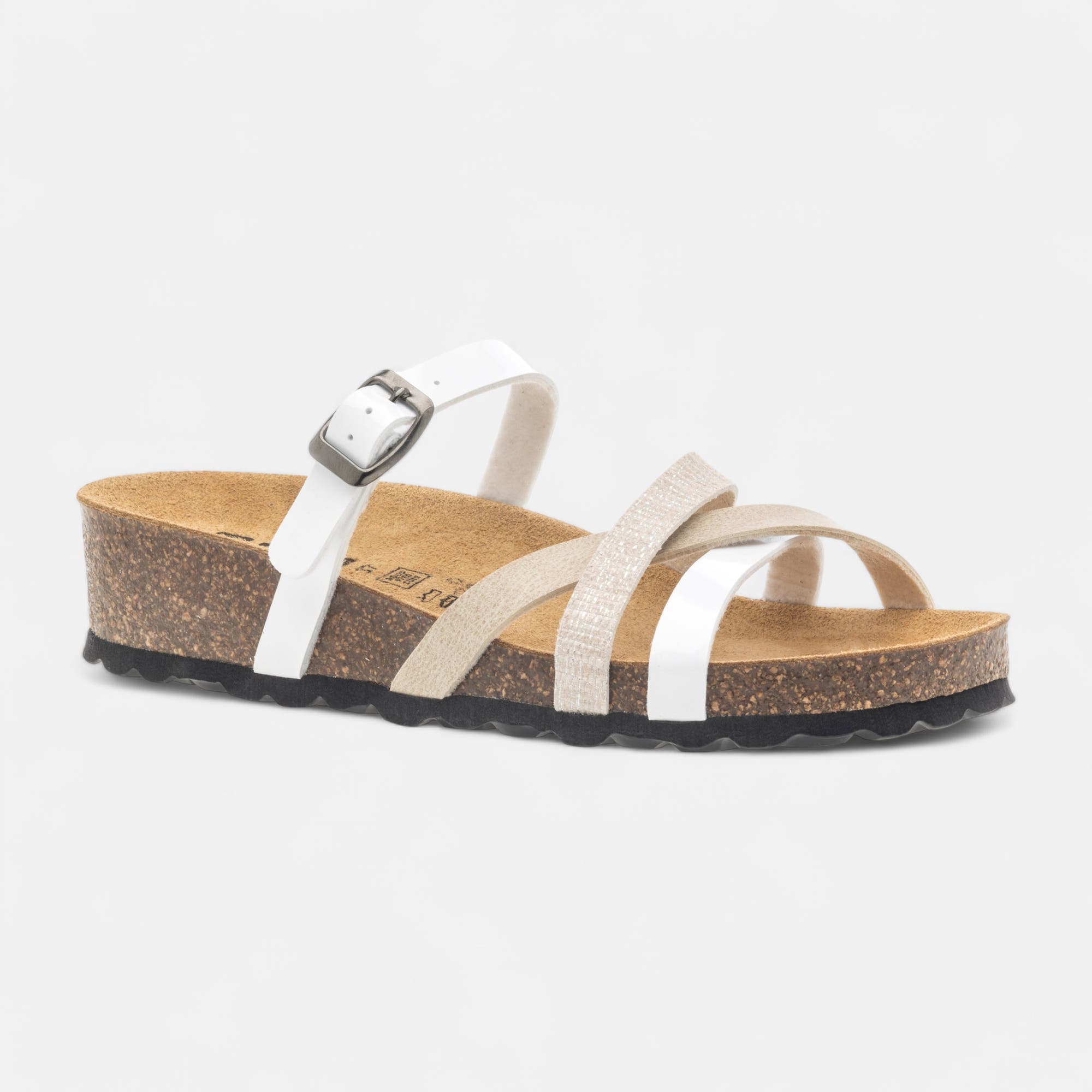 Mules semelle liège Femme blanc