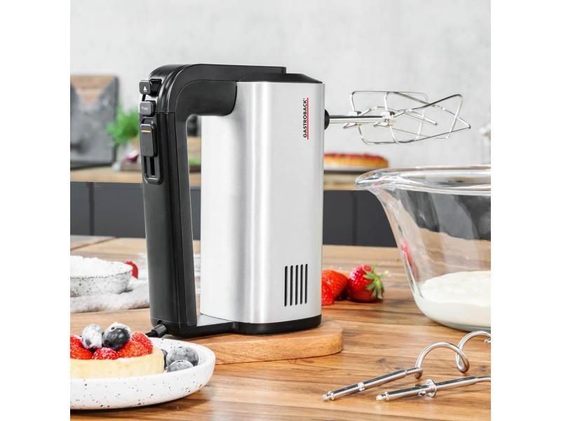 Gastroback Handmixer Pro Schwarz/Silber 3 in 1 - Handmixer, Rührstab und Schnell zerkleiner