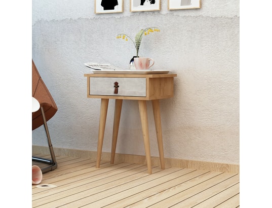 CONCEPT1 - Console Astava chêne blanc 40 x 35 x h65,6cm