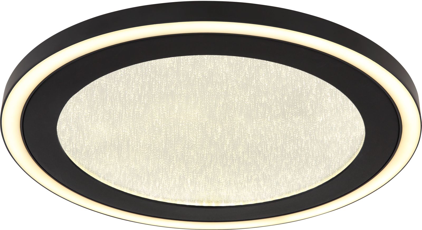 LED-Deckenleuchte - schwarz - Kristall-Effekt - Ø 34 cm