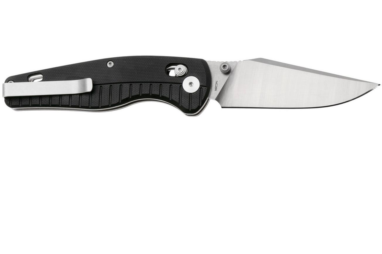 QSP Knife Reptile QS165-C1 Satin 14C28N, Black G10, zakmes