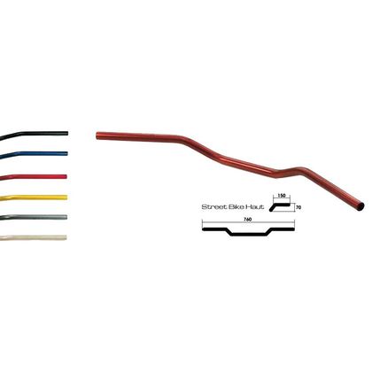 Guidon LSL Street Bike Haut Or Diam 22 mm Universel - Jaune