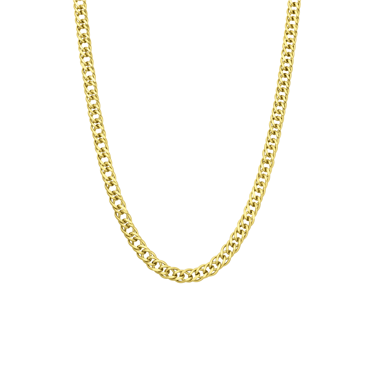 Gerecycled zilveren goldplated herencollier dubbele gourmet