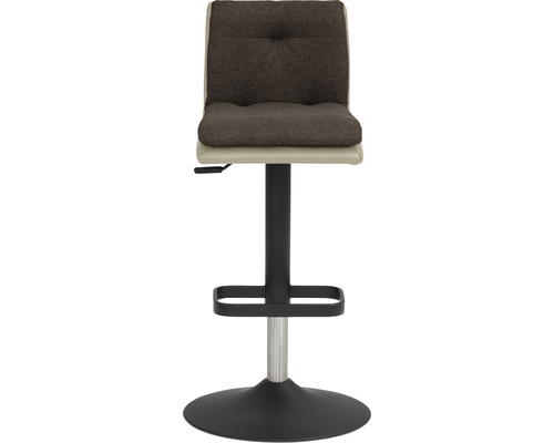 Barkruk Mayer Zitmeubelen 1211 44 x 47 x 80 cm staal zwart/taupe + chocoladebruin
