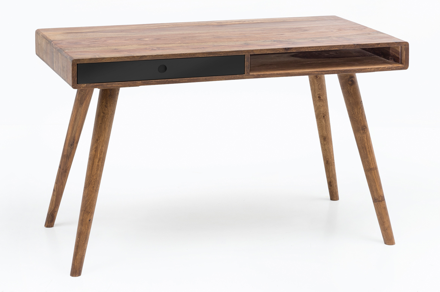Schreibtisch - Sheesham massiv - schwarz - 117x60 cm