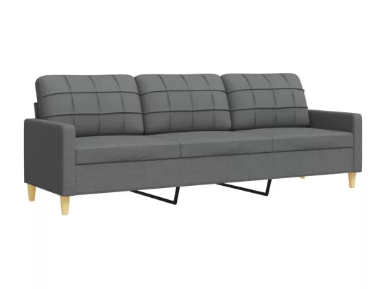 Ensemble de canapés 2 pièces coussins décoratifs gris foncé tissu