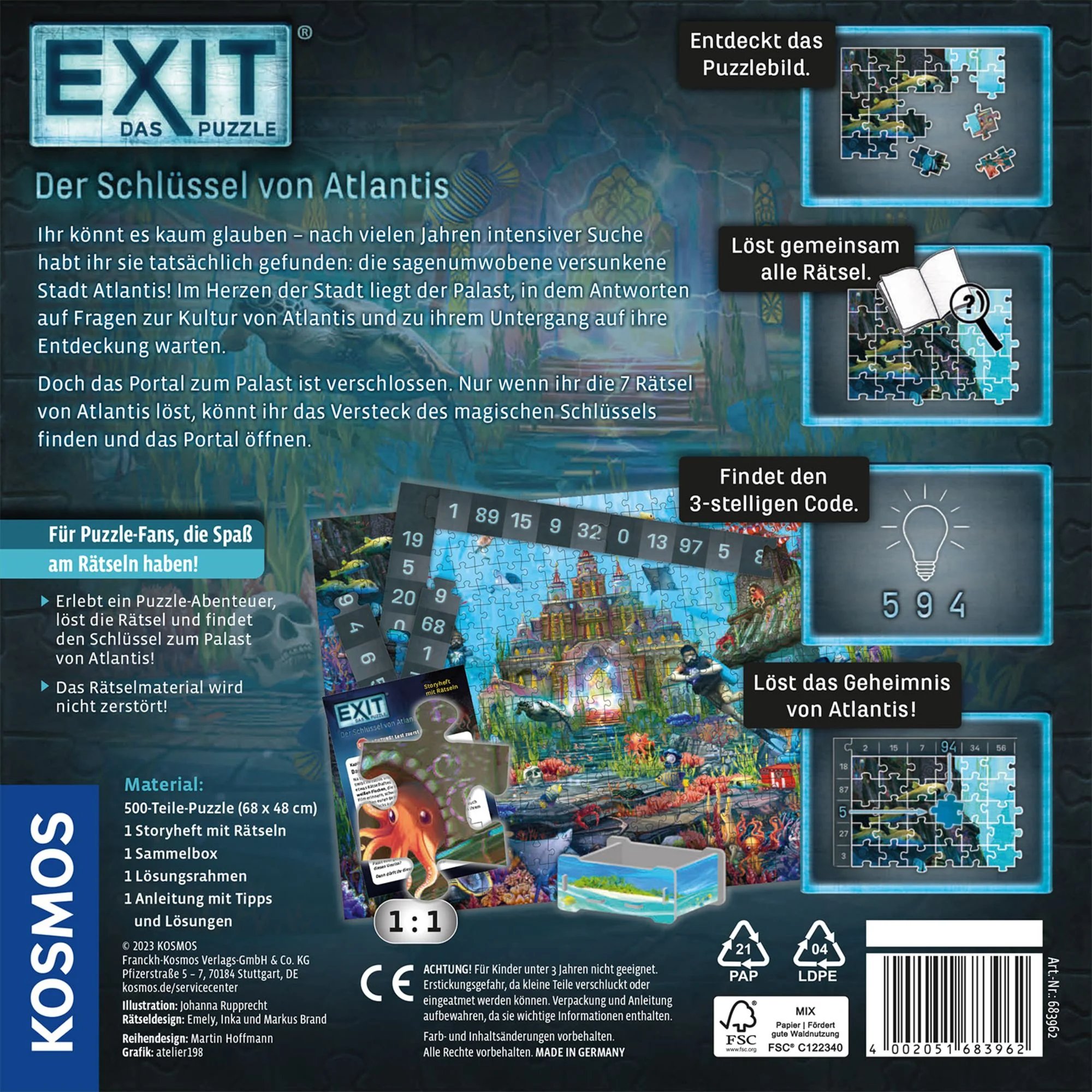 Puzzle EXIT Puzzle - DER SCHLÜSSEL VON ATLANTIS