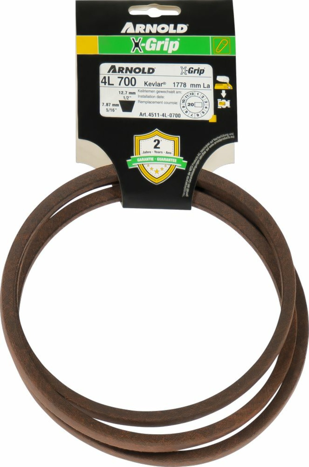 Courroie trapézoïdale x-grip v de type 4l700