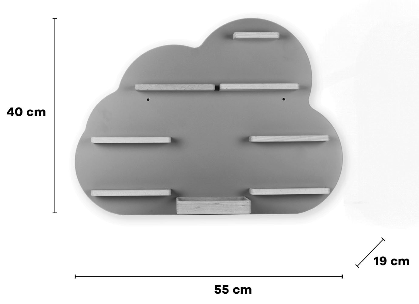 BOARTI Holz Wolke Kinder Regal Toniebox Figuren Wandregal Tonies Musikbox