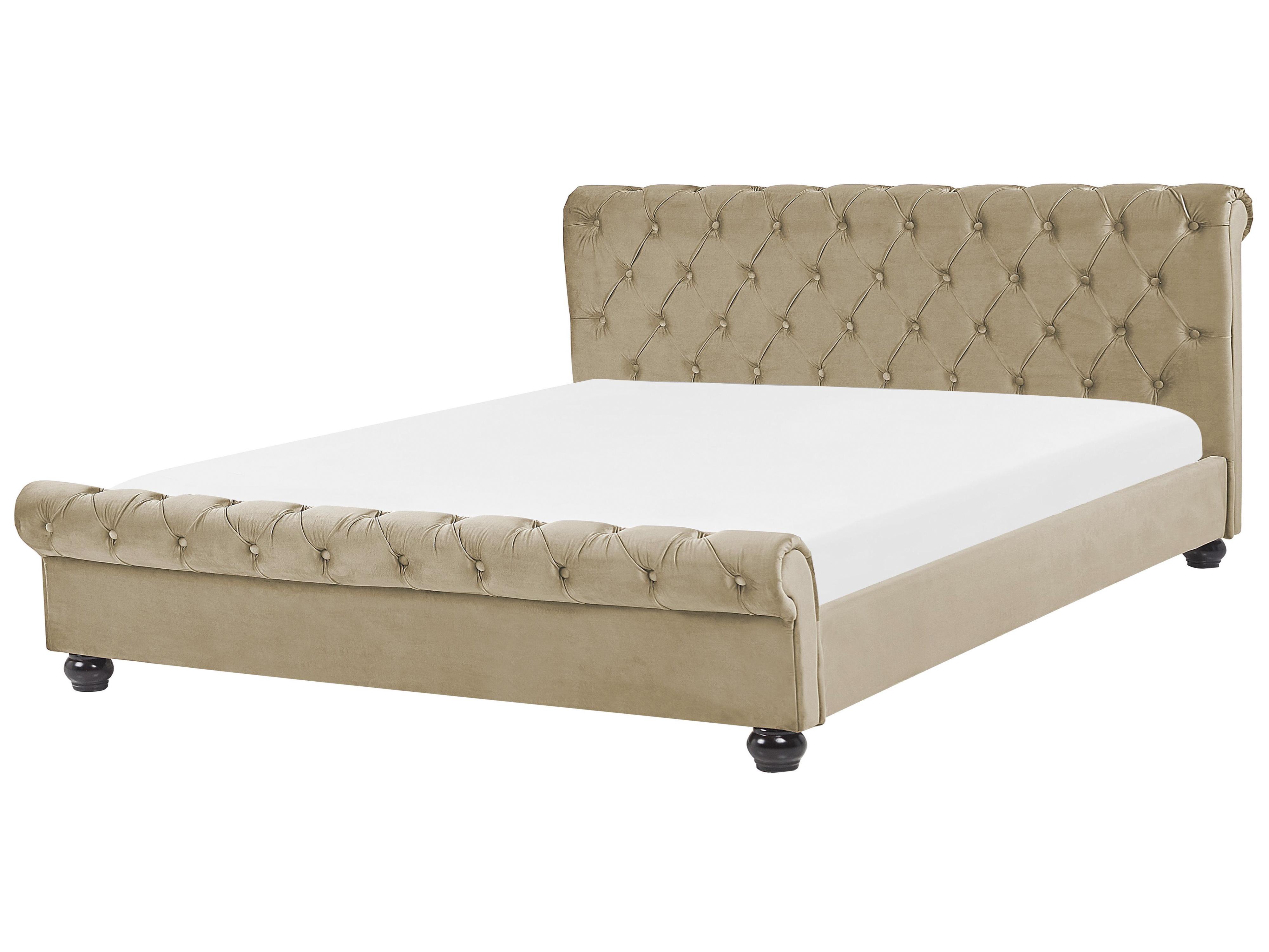 Waterbed Fluweel AVALLON 180 x 200 cm Beige