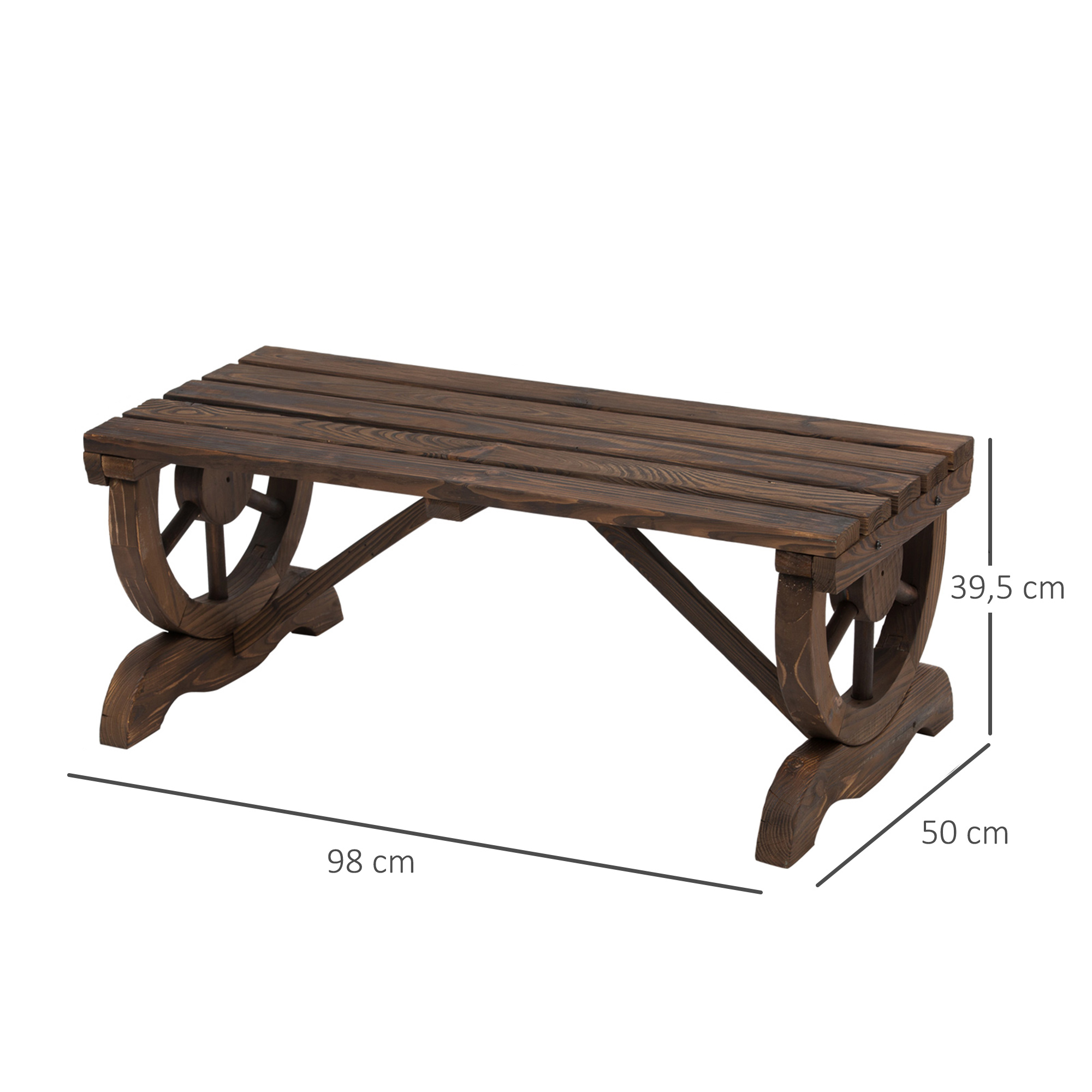 Banco de jardim carbonizado Outsunny