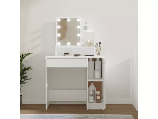 Coiffeuse avec LED blanc 86,5x35x136 cm