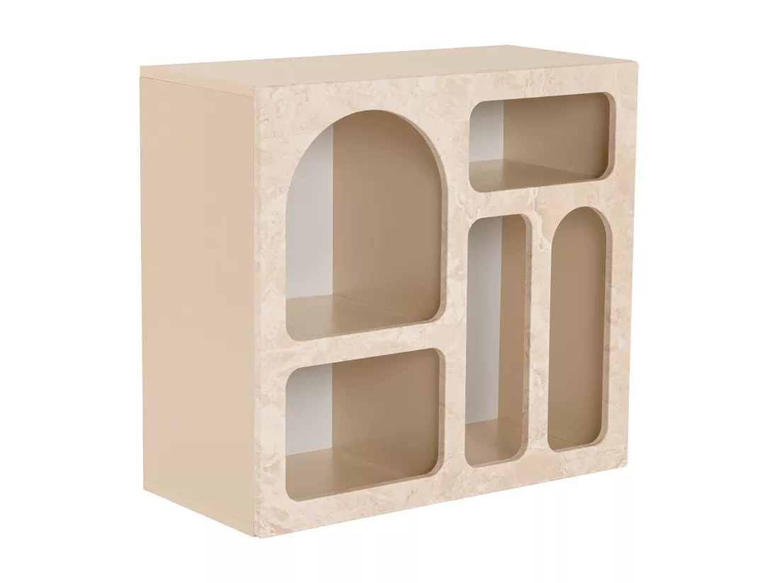 Console avec 5 niches - Effet marbre beige - LUELA