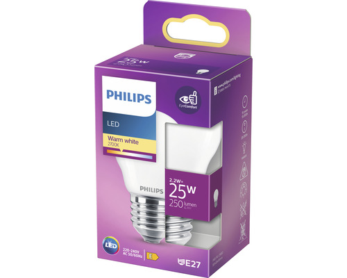 LED druppellamp mat P45 E27/2,2W (25W) 250 lm 2700 K warm wit