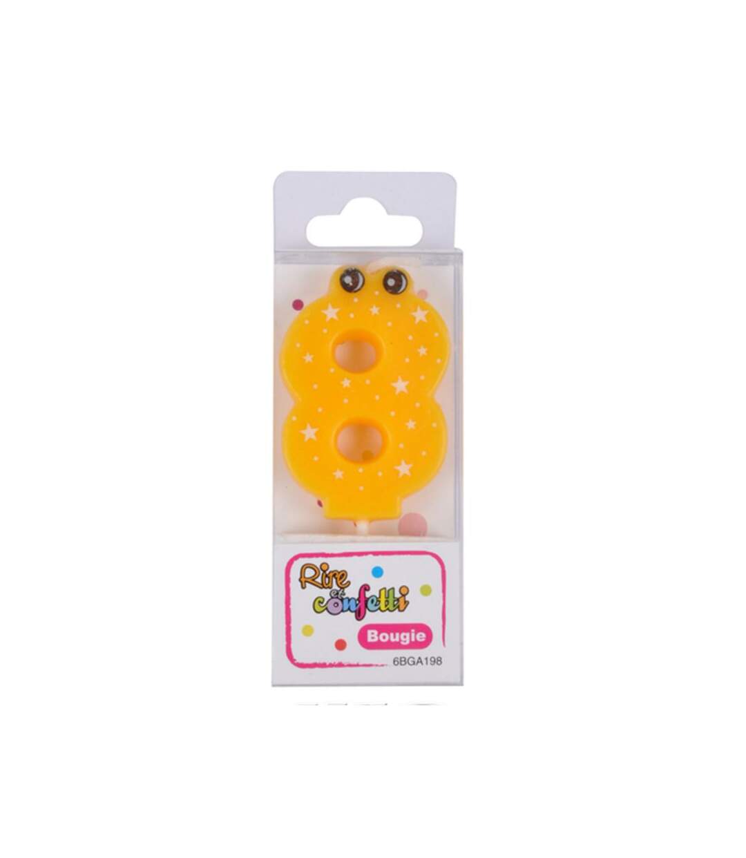 Paris Prix - Bougie D'anniversaire chiffre 8 5cm Jaune