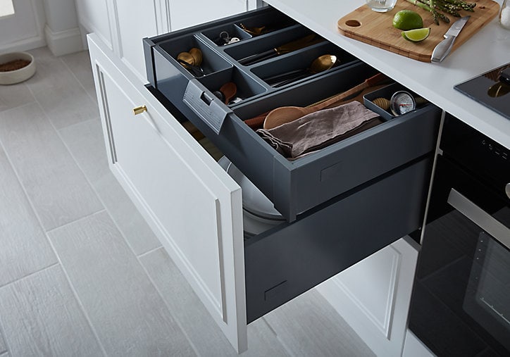Tiroir de cuisine GoodHome Soto gris anthracite H. 10,8 cm x L. 60 cm