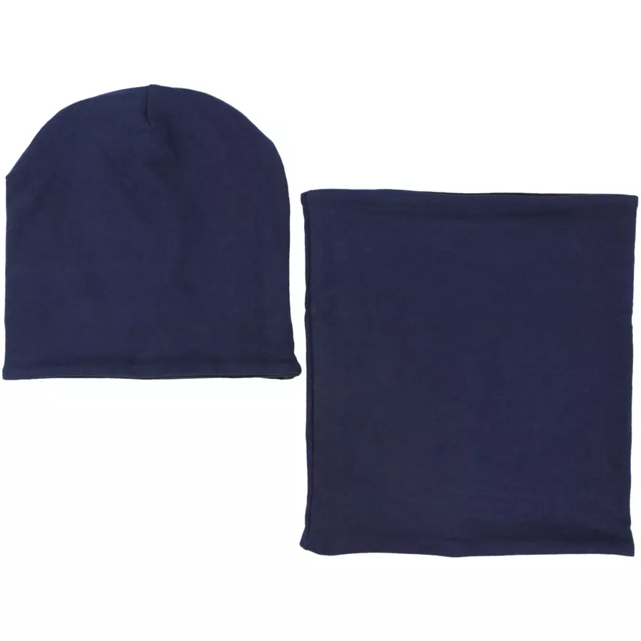TupTam Unisex Kinder Beanie Mütze Schlauchschal Set dunkelblau