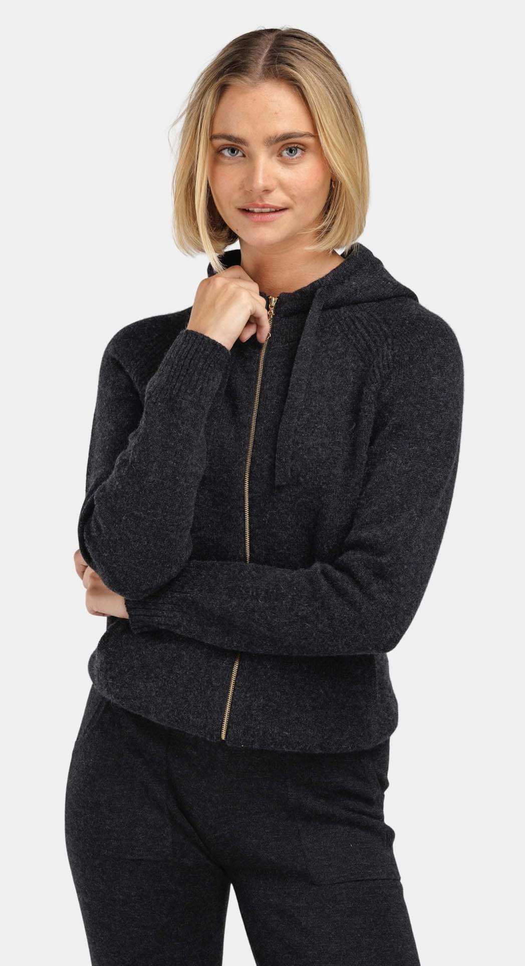 Justatinden Strikket Jakke Dame Charcoal Grey