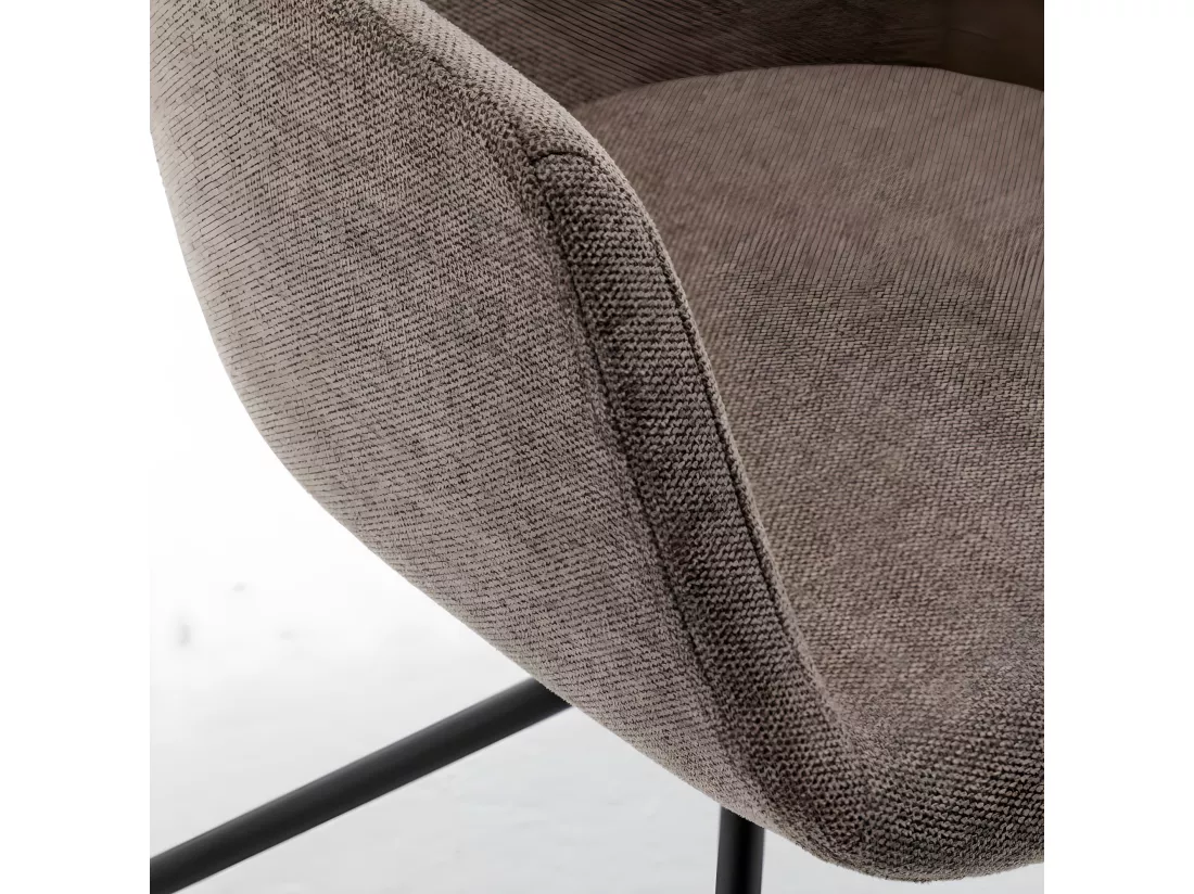 Kooij - Chaise de bureau en tissu et métal - Taupe