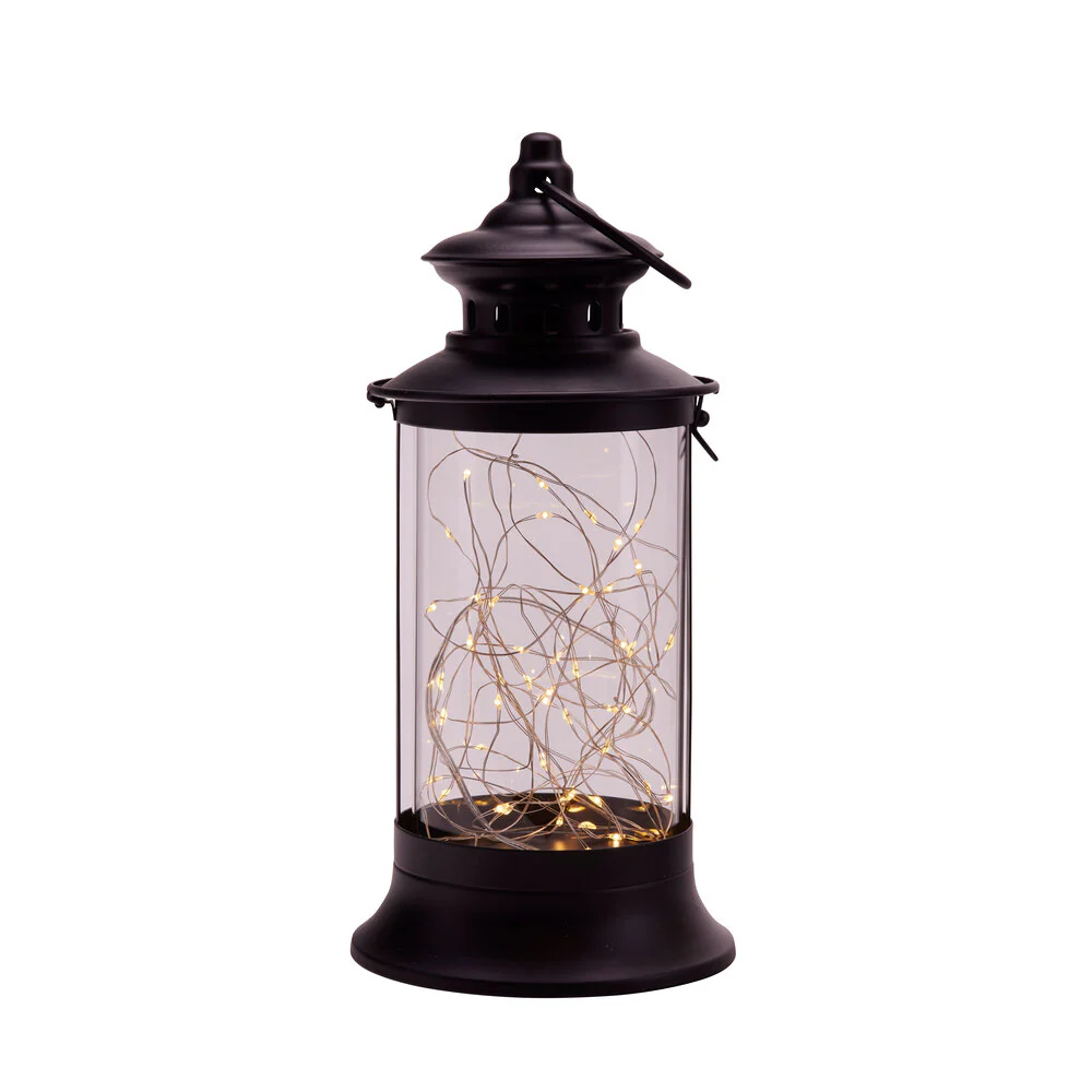 Bahne Interior  Cylinder lanterne m. LED og timer - H27,8 cm