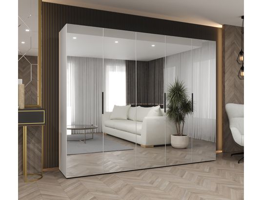 ABIKS MEUBLES - Armoire marbella 3 202/250/52 5 portes (blanc/noir)