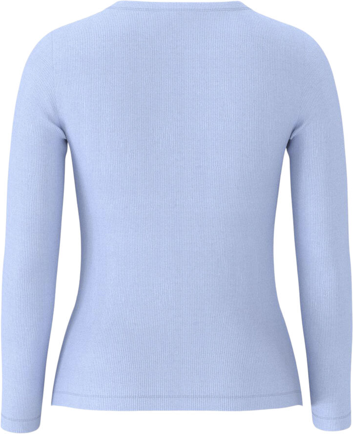 Selected Femme SLFDIANNA LS O-NECK TOP NOOS Blå
