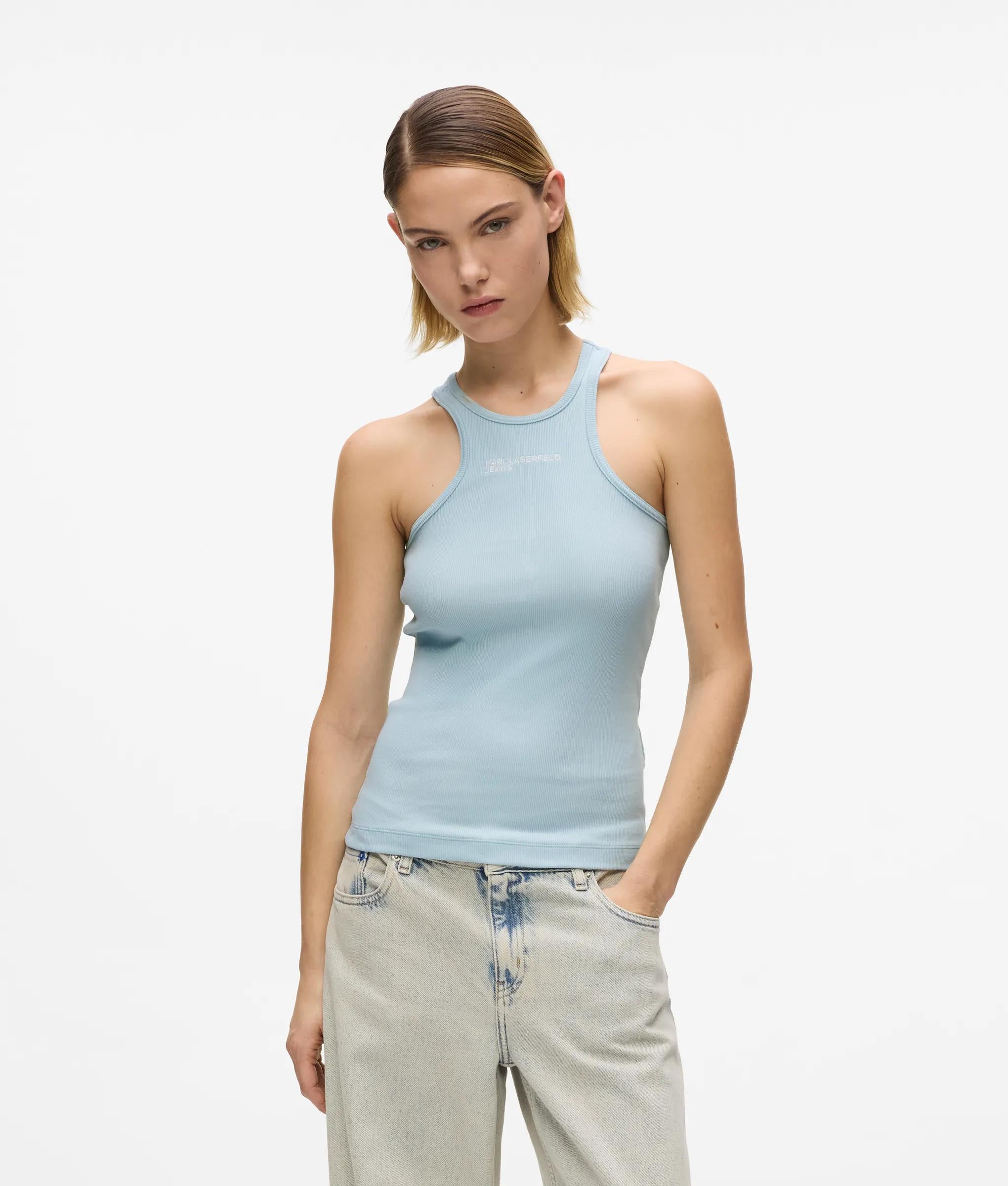 tanktop met geribbeld logo