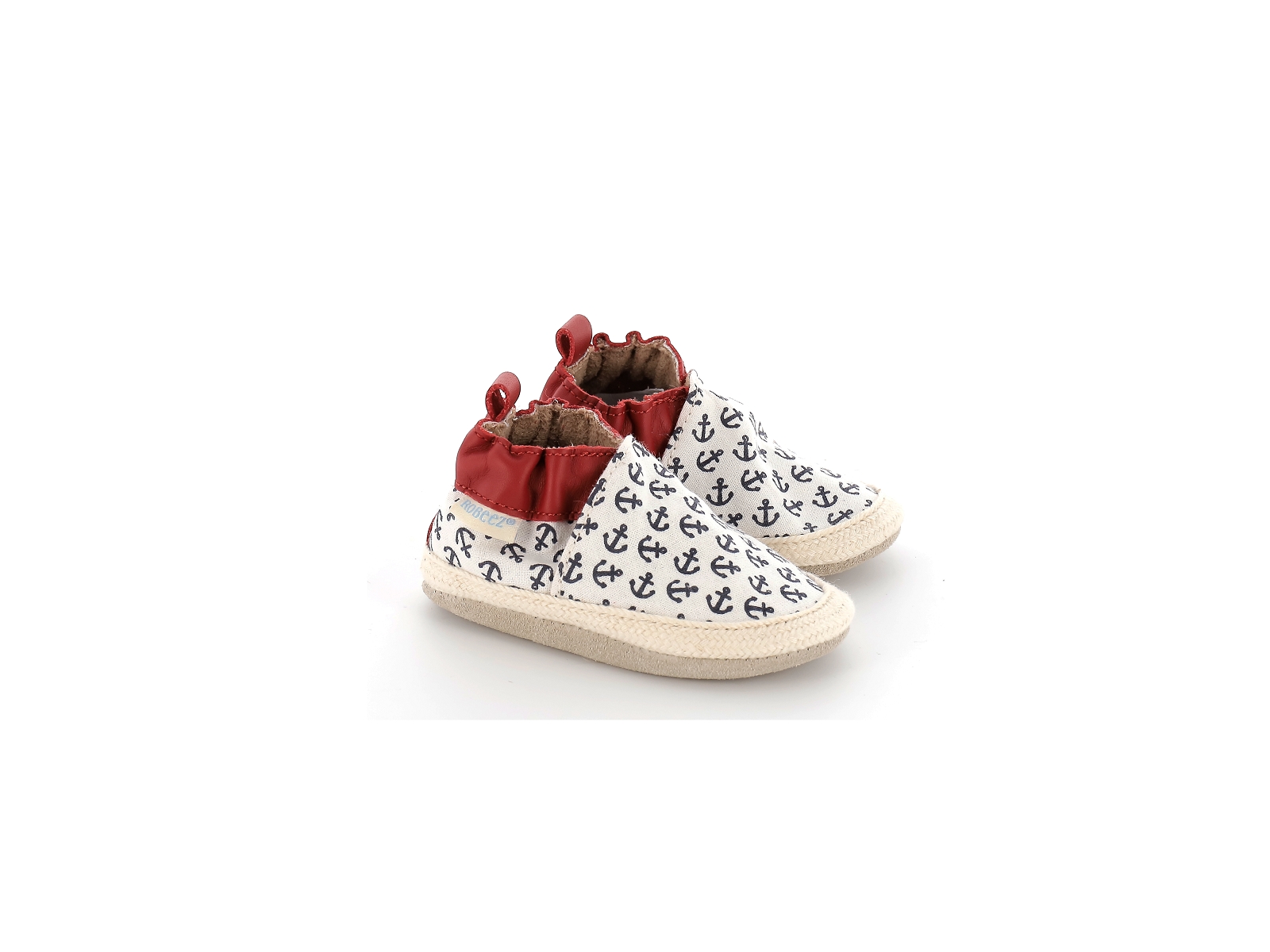 Robeez-SUNNY CAMP Textile Blanc Cerise