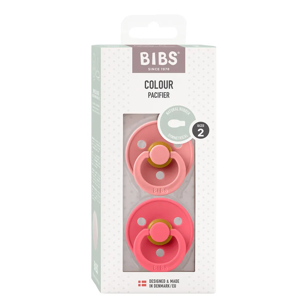 BIBS Colour Latex Symmetrisk Dusty Pink/Coral 2 pak - flere størrelser