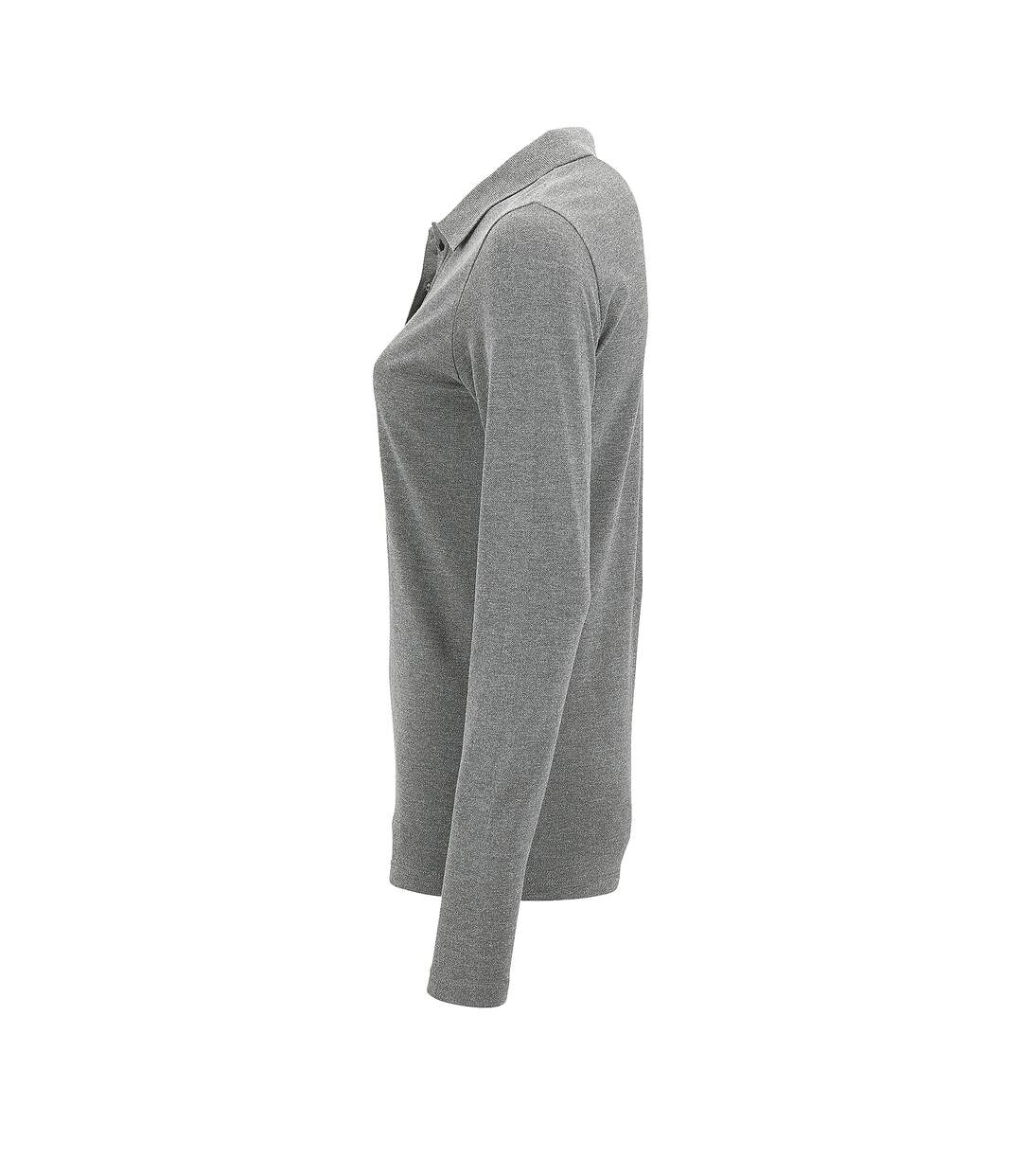 SOLS - Polo manches longues PERFECT - Femme (Gris chiné) - UTPC2908